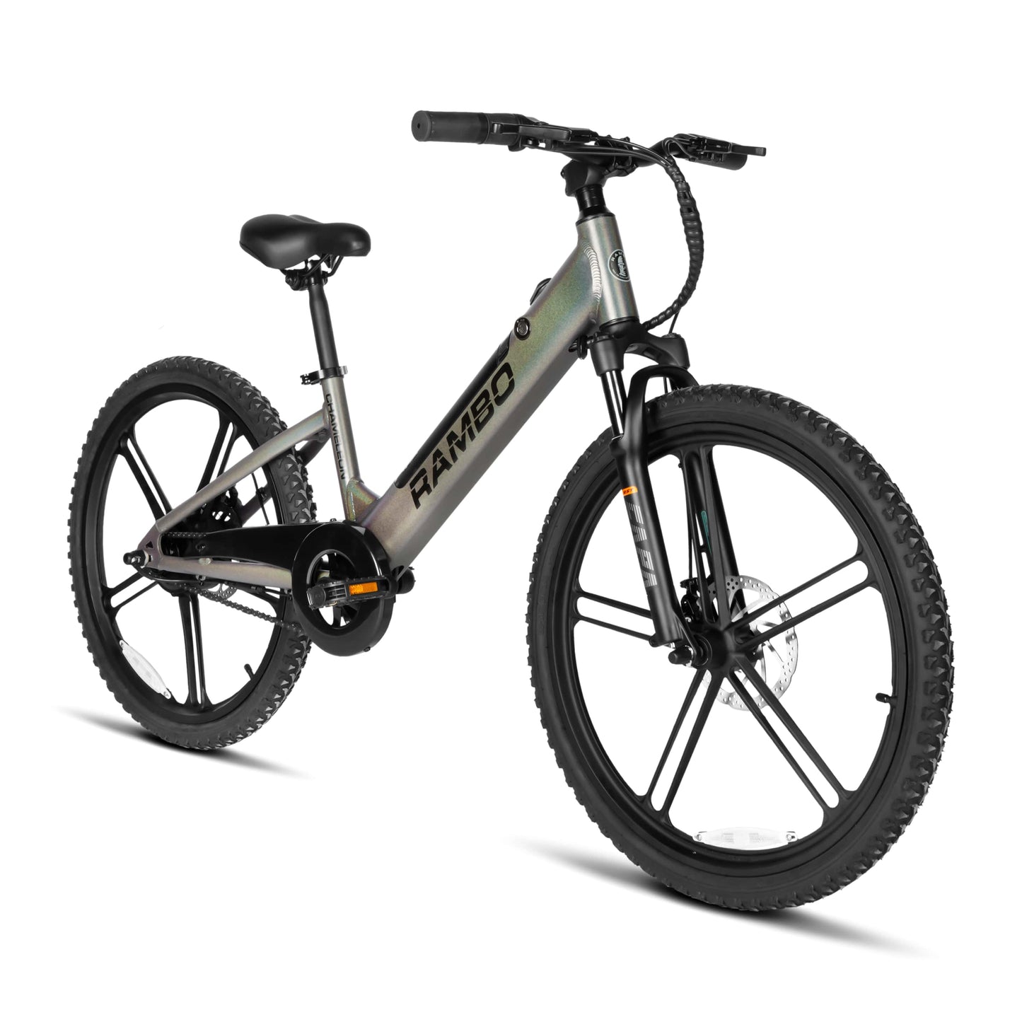 Rambo | E-Bike | Model Kid's 24" Chameleon | 250W Rear Hub Motor | 24V 10.5Ah Integrated Battery | Up to 15 Miles Range | Speed Up-To 17 Mph | For Kids Ages 9–14