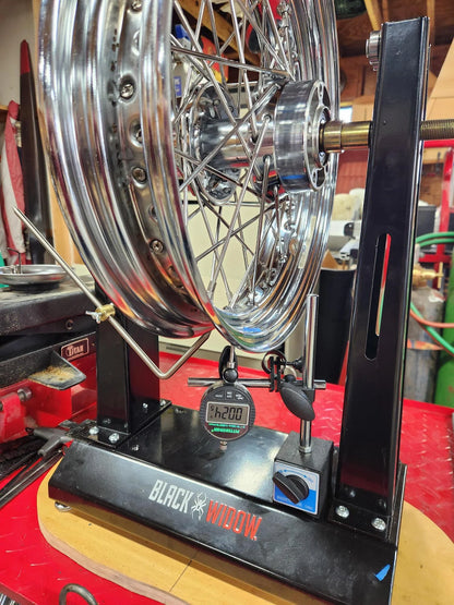 Black Widow Motorcycle Wheel Balancer & Truing Stand | Model BW-WB-30 | Diameter Up to 35" | Manual Precision Tool | For Dirt, Street & Cruiser Bikes