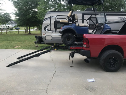 Black Widow Arched Folding Dual Runner ATV Ramps | Model BW-10812-2 | Size 9 ft x 11.25 in | Capacity 1,200 lb | Horsepower 20 To 60 HP | For ATV, Truck & Trailer Loading