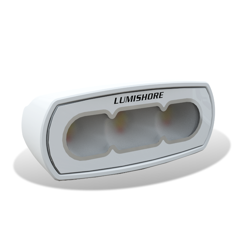 Lumishore Abovewater Flood Light | 4" Single Color – White | Ultra‑Wide Beam | For Deck, Cockpit & Security Lighting
