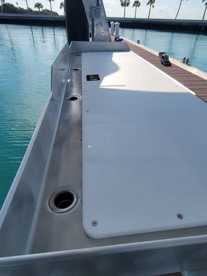 Killer Dock Fish Cleaning Station | Model Walker’s Cay Slam 7 1/2 | Width 112.5" | Heavy-Duty Aluminum & HDPE | For Dock, Marina, Seawall & Patio