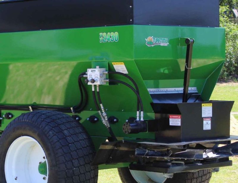 TurfTime Topdresser | Model TT-2410-TT-2430 | Capacity 1.5-3yds - 10GPM | 6'-40' Spreading Width | For Tractor