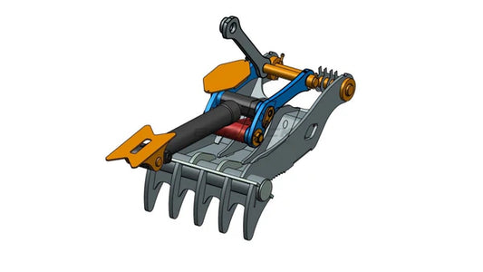 Bedrock Attachments Pin-On Thumb | Model ET80-PO5T48 | Width 40.9" | Pin Size 80mm | 5 Teeth | Machine Size 20-24 Ton | For Excavators