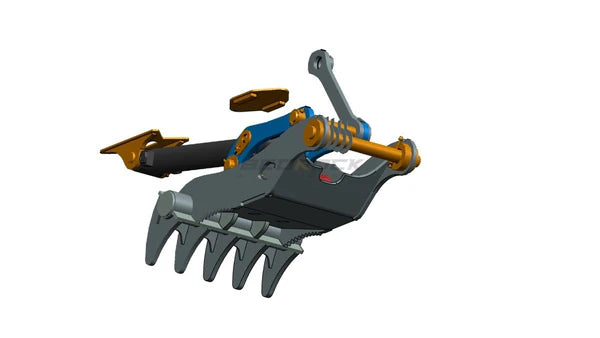 Bedrock Attachments Pin-On Thumb | Model ET80-PO5T48 | Width 40.9" | Pin Size 80mm | 5 Teeth | Machine Size 20-24 Ton | For Excavators