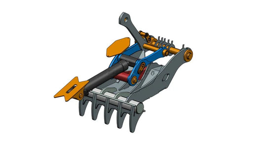 Bedrock Attachments Pin-On Thumb | Model ET90-PO5T54 | Width 46.5" | Pin Size 90mm | 5 Teeth | Machine Size 24-29 Ton | For Excavators