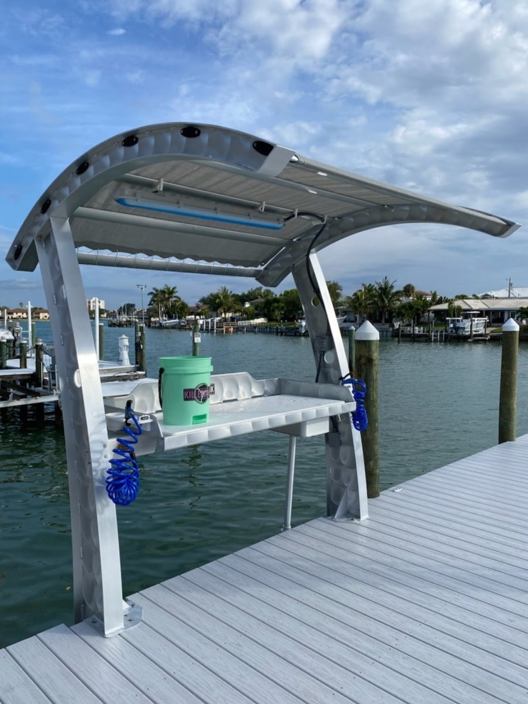 Killer Dock Fish Cleaning Station | Model Slam 5 1/2 | Wide 72" | Marine-Grade Aluminum & HDPE | For Dock, Seawall & Patio