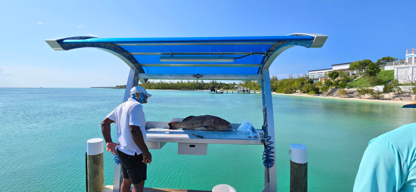 Killer Dock Fish Cleaning Station | Model Slam 5 1/2 | Wide 72" | Marine-Grade Aluminum & HDPE | For Dock, Seawall & Patio
