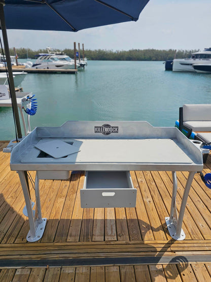 Killer Dock Fish Cleaning Station | Model Upscale 5 1/2 | Width 66" | Marine-Grade Aluminum | For Dock & Seawall