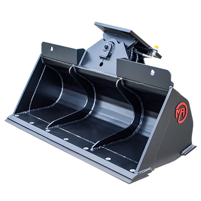 Mongo Attachments Tilt Bucket | Model MTGB1250 | 50" Width | Dual Cylinders | Precision Grading | 5–10 Ton | For Excavators