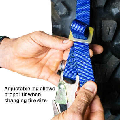 Black Widow Adjustable ATV Wheel Net Pack | Model 510101A To 510109A | 1" Heavy-Duty Straps | Flat Snap Hook Tie-Down System | Horsepower 4 To 90+ HP | For ATV