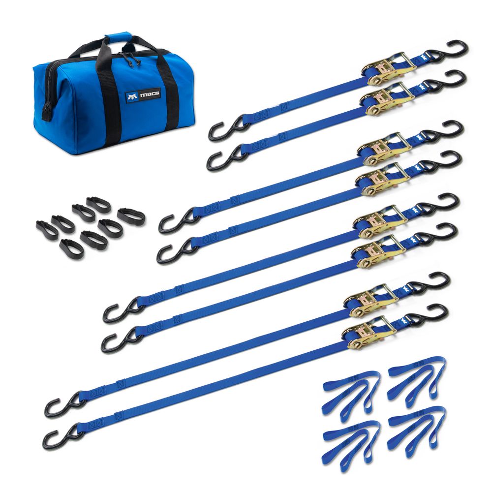 Black Widow Grab & Go 1" Ratchet Strap Pack | Model 51021 Series | Lengths Up To 12' | Capacity 4,000 lb | 4 To 90+ HP | For Motorcycles, ATVs, UTVs & Cargo