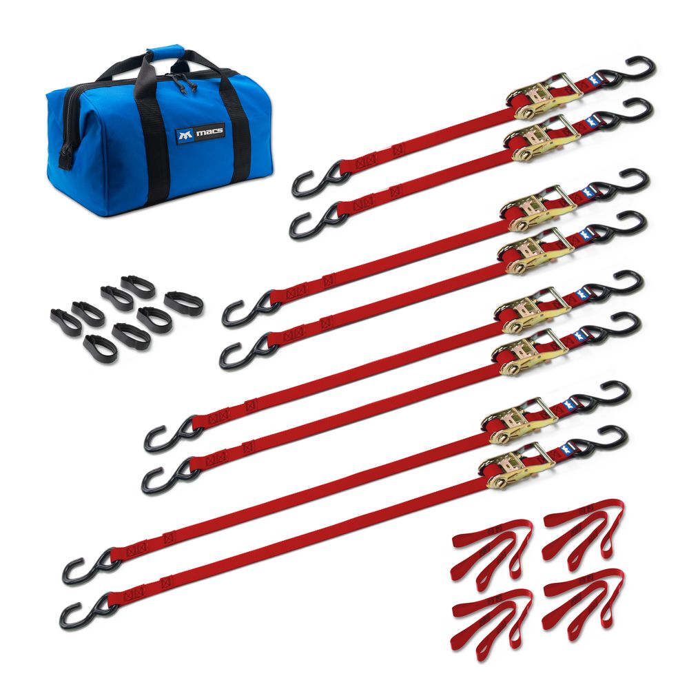 Black Widow Grab & Go 1" Ratchet Strap Pack | Model 51021 Series | Lengths Up To 12' | Capacity 4,000 lb | 4 To 90+ HP | For Motorcycles, ATVs, UTVs & Cargo