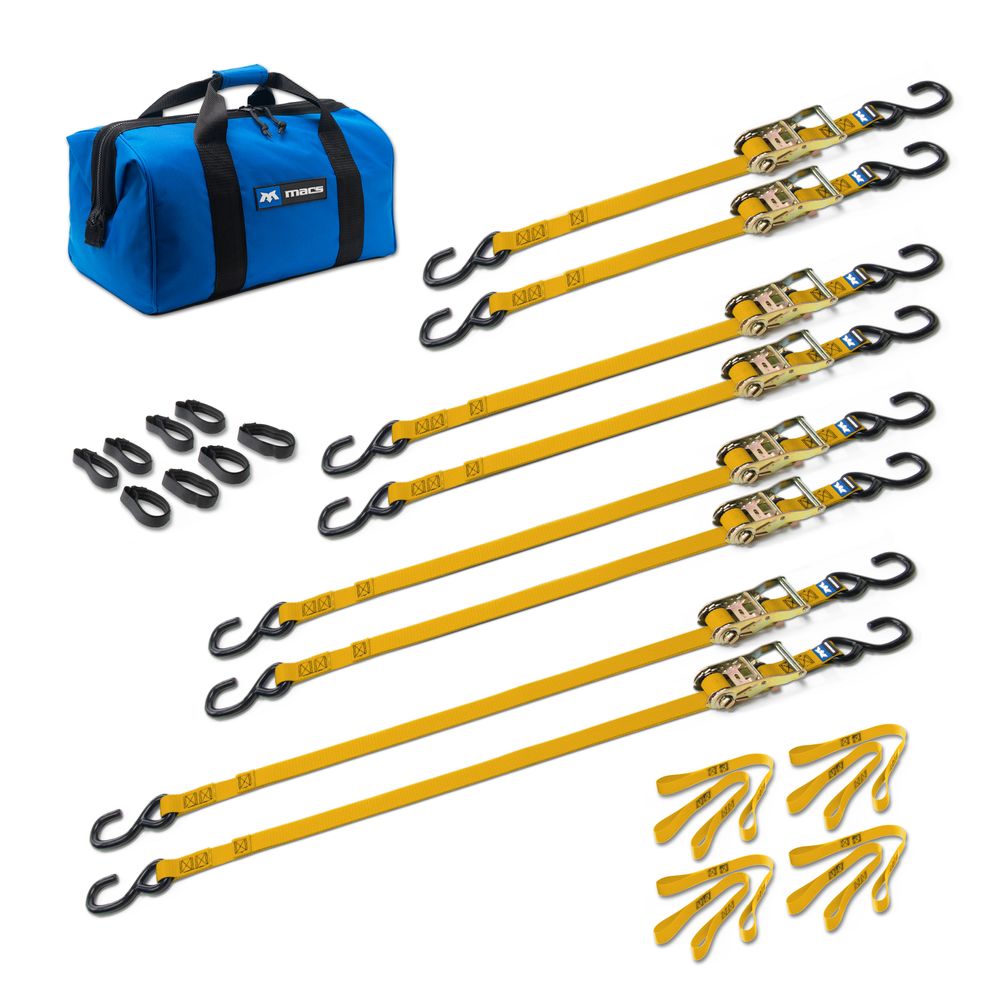 Black Widow Grab & Go 1" Ratchet Strap Pack | Model 51021 Series | Lengths Up To 12' | Capacity 4,000 lb | 4 To 90+ HP | For Motorcycles, ATVs, UTVs & Cargo