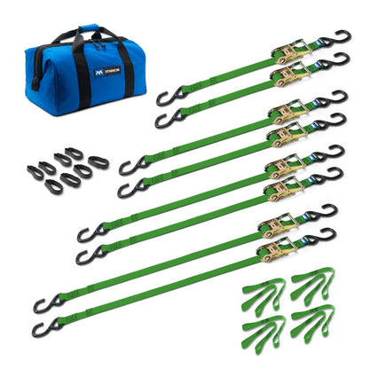Black Widow Grab & Go 1" Ratchet Strap Pack | Model 51021 Series | Lengths Up To 12' | Capacity 4,000 lb | 4 To 90+ HP | For Motorcycles, ATVs, UTVs & Cargo