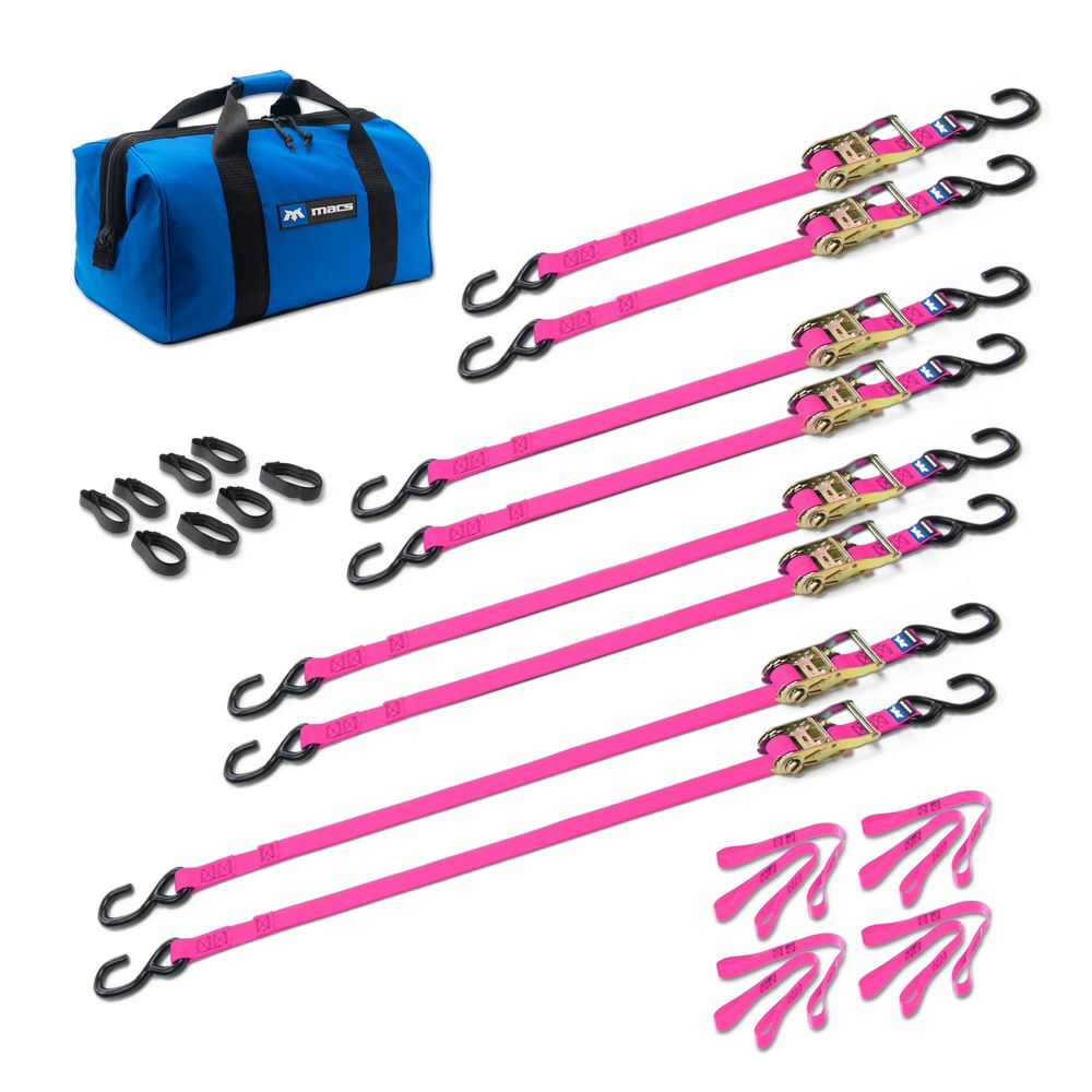 Black Widow Grab & Go 1" Ratchet Strap Pack | Model 51021 Series | Lengths Up To 12' | Capacity 4,000 lb | 4 To 90+ HP | For Motorcycles, ATVs, UTVs & Cargo