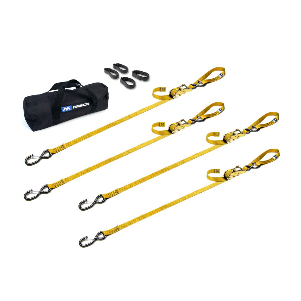 Black Widow Motorcycle Ratchet Tie-Down Pack | Models 51042 & 51043 Series | Size 1" x 6' & 1" x 10' | Break Strength 2,800 lb | 4 To 90+ HP | For Motorcycles, ATVs & UTVs