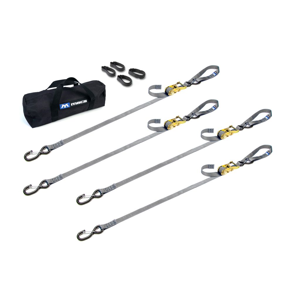 Black Widow Motorcycle Ratchet Tie-Down Pack | Models 51042 & 51043 Series | Size 1" x 6' & 1" x 10' | Break Strength 2,800 lb | 4 To 90+ HP | For Motorcycles, ATVs & UTVs