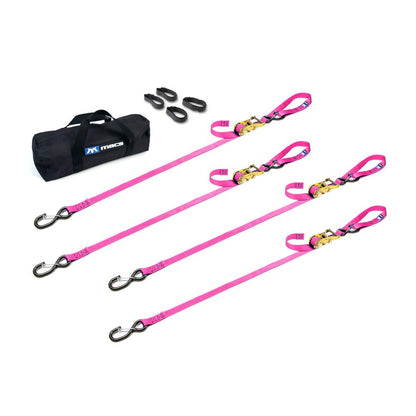 Black Widow Motorcycle Ratchet Tie-Down Pack | Models 51042 & 51043 Series | Size 1" x 6' & 1" x 10' | Break Strength 2,800 lb | 4 To 90+ HP | For Motorcycles, ATVs & UTVs