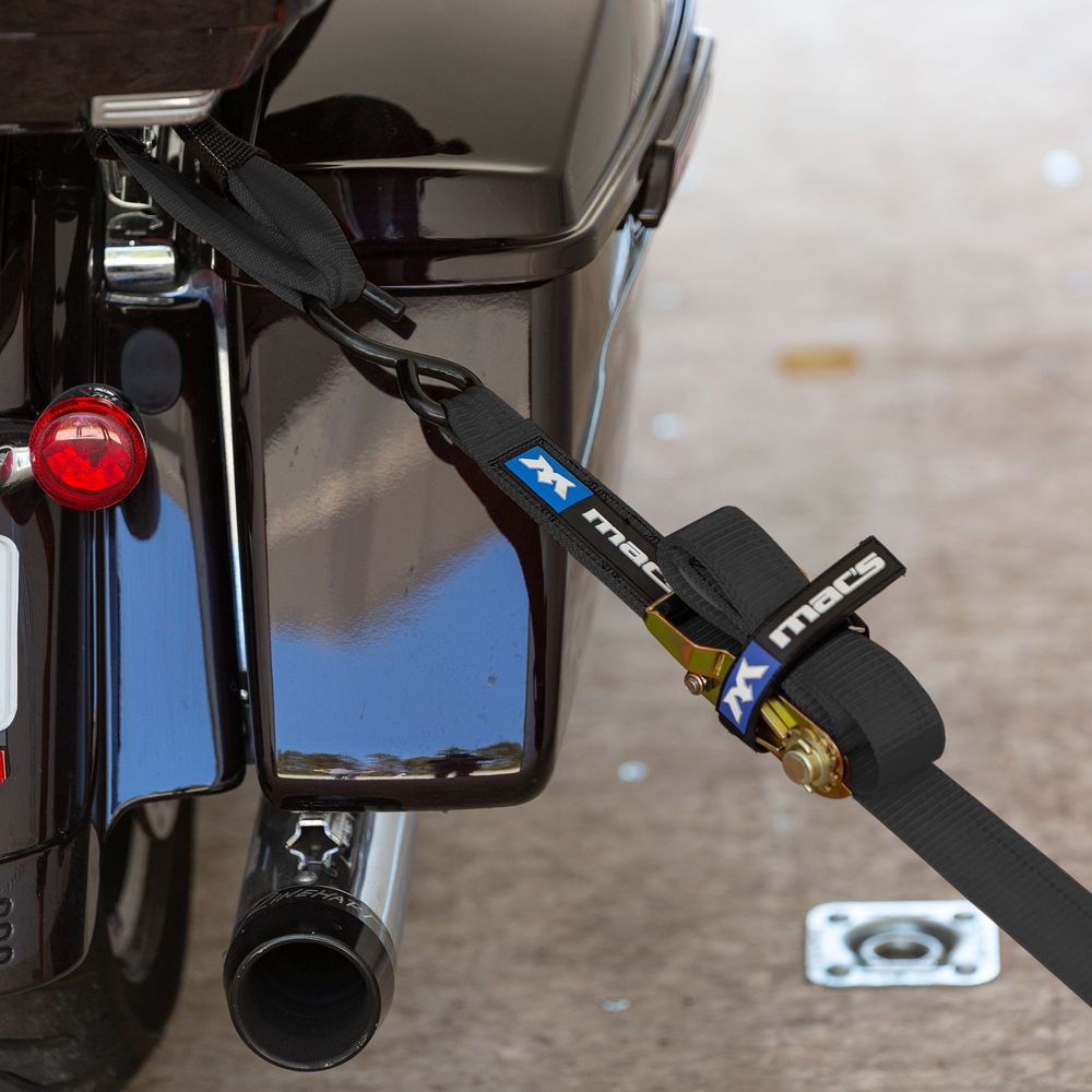 Black Widow ATV & Motorcycle Ratchet Tie-Down Pack | Model 511010, 512010, 517010 & 518010 | Size 6' L x 2" W | Capacity 4,000 lb | Horsepower 4 To 90+ HP | For ATV, UTV & Motorcycle Transport