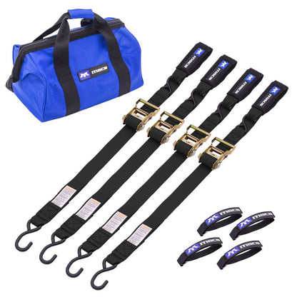 Black Widow Heavy-Duty Motorcycle Ratchet Tie-Down Pack | Model 511011 To 518011 | 2" x 6' Straps | 4,000 lb Capacity | 4 To 90+ HP | For Motorcycles, ATVs & UTVs