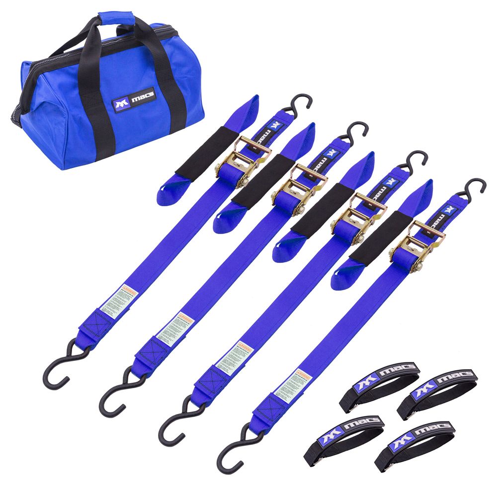 Black Widow ATV & Motorcycle Ratchet Tie-Down Pack | Model 511010, 512010, 517010 & 518010 | Size 6' L x 2" W | Capacity 4,000 lb | Horsepower 4 To 90+ HP | For ATV, UTV & Motorcycle Transport