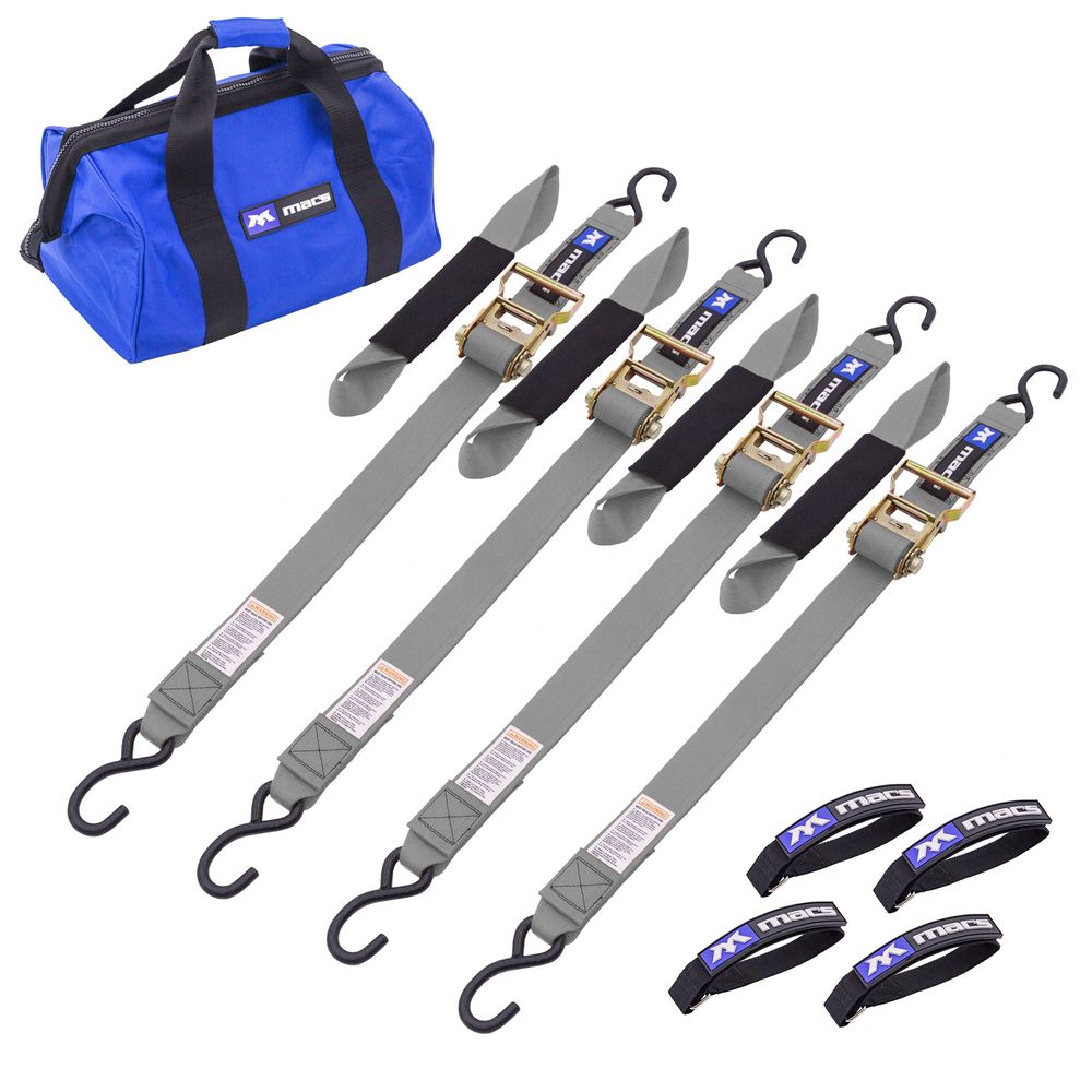 Black Widow ATV & Motorcycle Ratchet Tie-Down Pack | Model 511010, 512010, 517010 & 518010 | Size 6' L x 2" W | Capacity 4,000 lb | Horsepower 4 To 90+ HP | For ATV, UTV & Motorcycle Transport