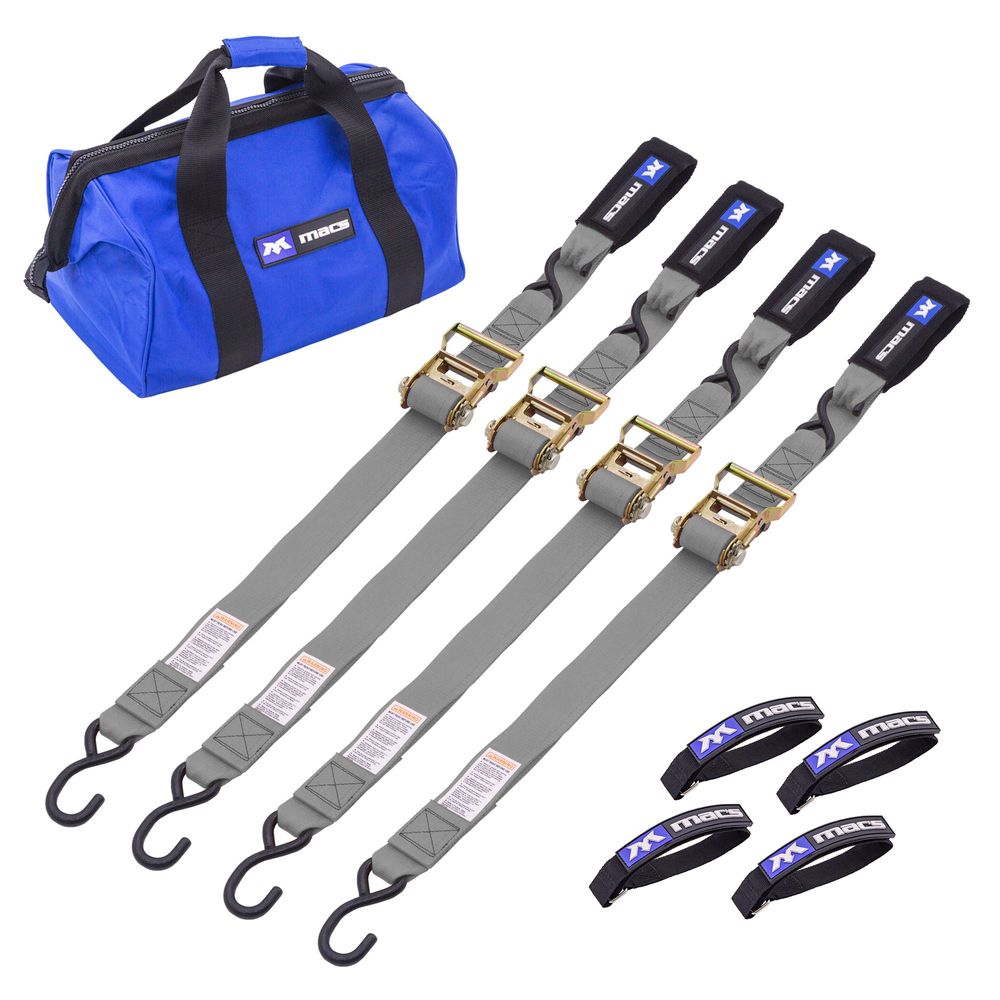 Black Widow Heavy-Duty Motorcycle Ratchet Tie-Down Pack | Model 511011 To 518011 | 2" x 6' Straps | 4,000 lb Capacity | 4 To 90+ HP | For Motorcycles, ATVs & UTVs