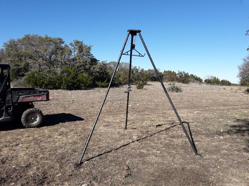 KShot Tripod Game Hoist W/ Gambrel | Model DRC-DTP-V2 | Height 107" | Capacity 500 lb | For Hunting & Field Dressing