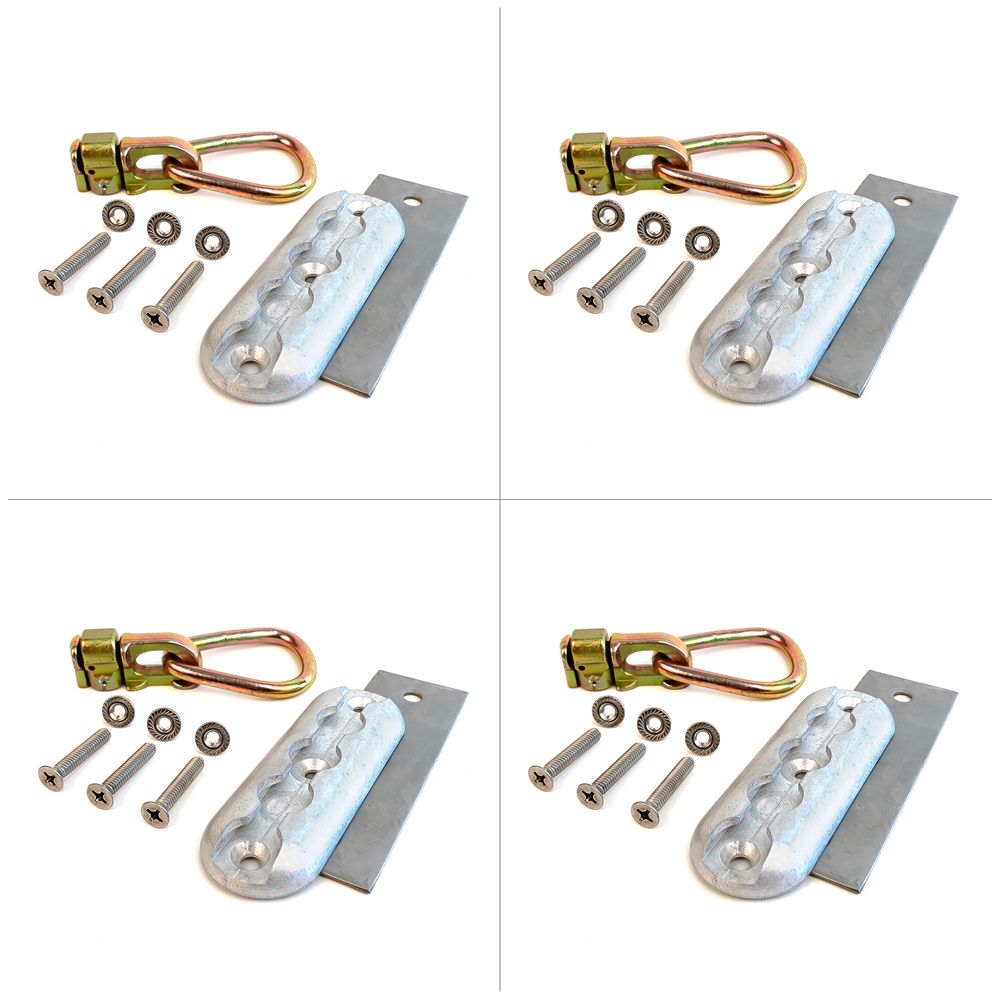 Black Widow Double Stud Anchor Plate Kit w/ Pear Ring | Models 520310 To 520343 | 1" To 2.5" Fasteners | 5,000 lb MBS | 4 To 90+ HP | For Trailers, Trucks & Toy Haulers