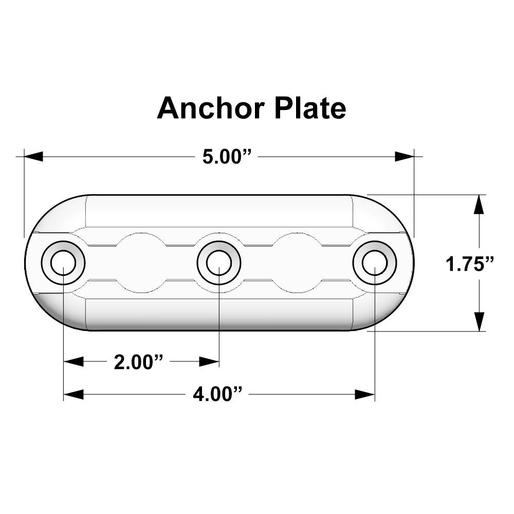 Black Widow Double Stud Anchor Plate Kit w/ Pear Ring | Models 520310 To 520343 | 1" To 2.5" Fasteners | 5,000 lb MBS | 4 To 90+ HP | For Trailers, Trucks & Toy Haulers