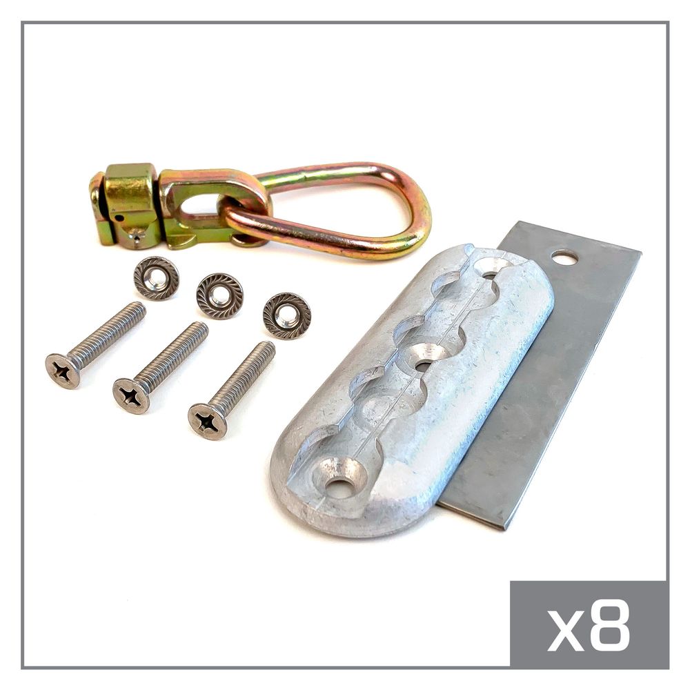 Black Widow Double Stud Anchor Plate Kit w/ Pear Ring | Models 520310 To 520343 | 1" To 2.5" Fasteners | 5,000 lb MBS | 4 To 90+ HP | For Trailers, Trucks & Toy Haulers