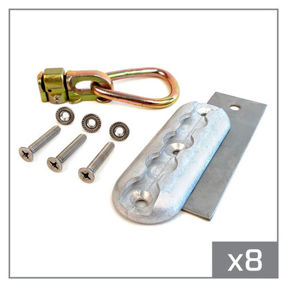 Black Widow Double Stud Anchor Plate Kit w/ Pear Ring | Models 520310 To 520343 | 1" To 2.5" Fasteners | 5,000 lb MBS | 4 To 90+ HP | For Trailers, Trucks & Toy Haulers