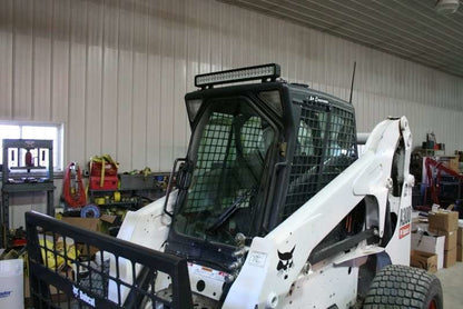 Skid Steer Doors Multi‑Accessory Kit | LED Light Bar + Cab Heater + Electric Wiper | For Skid Steers