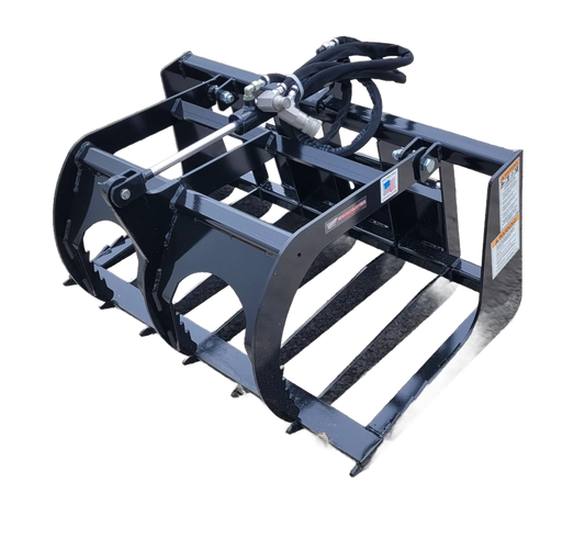 Worksaver Mini Tine Grapple | Models MTG-42 & MTGB/G-42 | 41.5" Width | Dual 2"x6" Cylinders | 8-12 GPM | For Mini Skid Steer