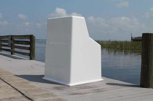 RIO MARINE CUSTOMS | Fiberglass Boat Console | Model CMCC09 | 38" W x 53" H x 38" D | Heavy-Duty Nida-Core Construction | For Single & Twin Engine Boats