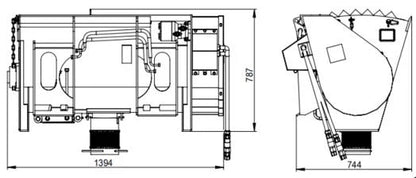 Landy Attachments Concrete Mixer Bucket | Model CS-CMB250-MP910 | Width 42.9" | 15-30 GPM | For Skid Steers & Loaders