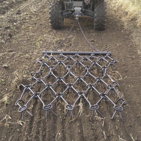 Field Tuff 4' x 4' Heavy-Duty Drag Harrow | Model HDHA-44 | Working Width 48" | Horsepower 20–35 HP | Pull Type | For ATVs, UTVs & Tractors