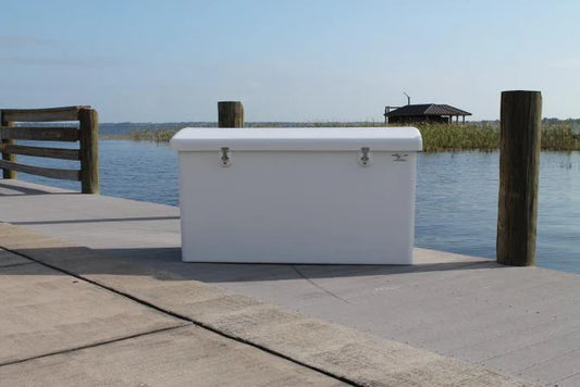 RIO MARINE CUSTOMS | Dock Box | Rough Water | Model RWDB50 | 50" W x 33" H x 29" D | Dive Tank Ready | For Marine Storage