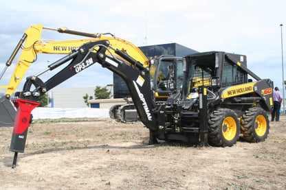 EI Attachments Backhoe | Model OP04CUIO | Includes 16" Bucket and Mount | 11' 5" Digging Depth | Hydraulic Flow 18‑25 GPM | For Skid Steer