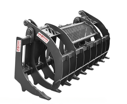 Brown Root Rake Grapple ( Extreme Duty ) | Model BRRGXSS Series | Width 74",80" & 86" | Hydraulic Flow Range 20–35 GPM | For Skid Steer