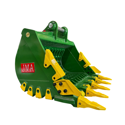 JMA Attachments Severe Duty Skeleton Bucket with Teeth | Bucket Width 42", 48" & 54" inches | Pin Size 80mm | For 16 – 25 Tons Excavators