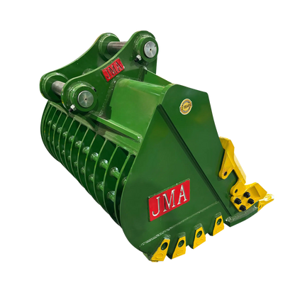 JMA Attachments Severe Duty Skeleton Bucket with Teeth | Bucket Width 42", 48" & 54" inches | Pin Size 80mm | For 16 – 25 Tons Excavators