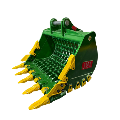 JMA Attachments Severe Duty Skeleton Bucket with Teeth | Bucket Width 42", 48" & 54" inches | Pin Size 80mm | For 16 – 25 Tons Excavators
