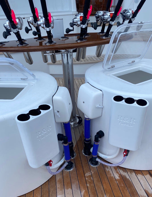 R&R Tackle Co. Bait Tube System | Small, Medium & Large Sizes | Multiple Mounting Options | Tangle-Free Live Bait Storage