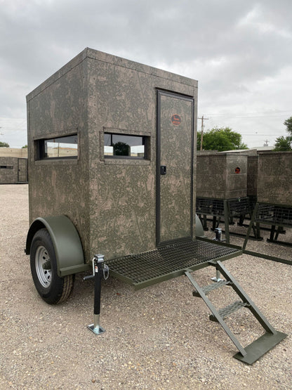 AWS Blind | Insulated Trailer Deer Blind | Model 5x5, 5x7, 5x9 Sizes | Widths 60", 84", 108" |  All-Steel, Foam Insulated | For Deer Hunting, Wildlife Observation & Ranch Use