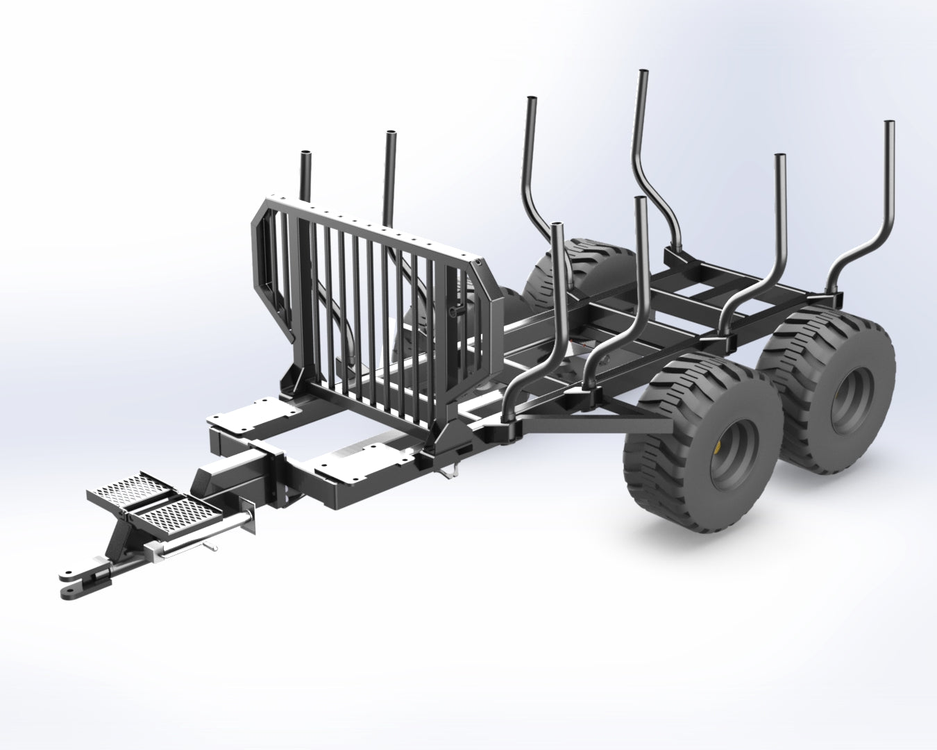 Woody Equipment 10′ Forestry Trailer Model 10-78 HV with Log Loader 130-HD / HDT | For Tractors