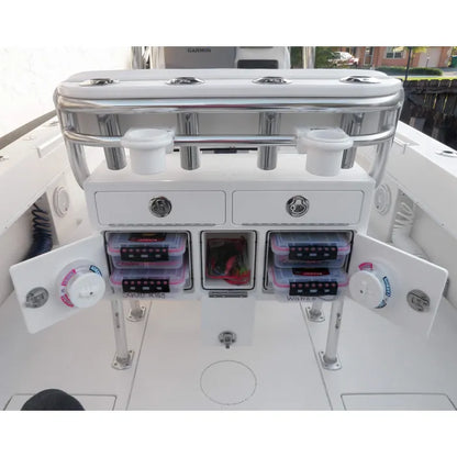 RIO MARINE CUSTOMS LEANING POST TACKLE UNIT - 4 TRAY WITH STORAGE