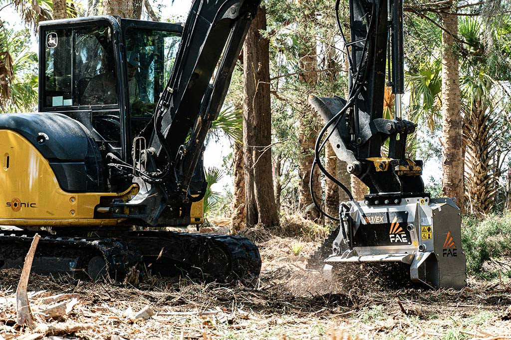 FAE | BL1/EX & VT Forestry Mulcher | Model BL1/EX-75 & BL1/EX/VT-75 | Width 31.5" | Machine Size 5 To 7.5 t | For Excavator