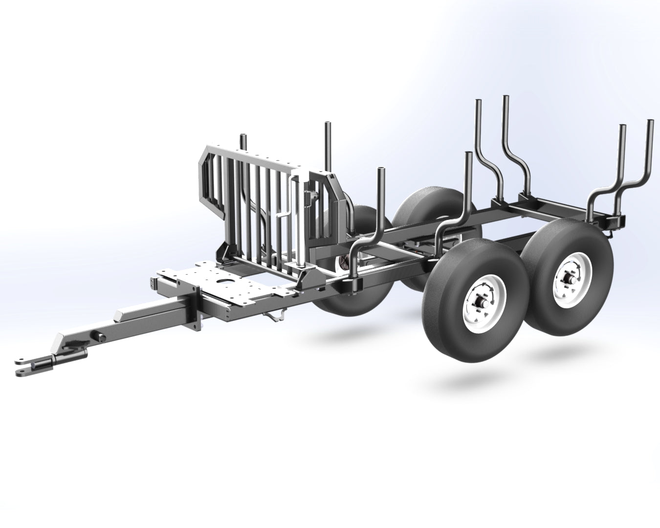 Woody Equipment 8' 9'' Forestry Trailer Model 9-58 HV with Log Loader 105 HD | For Compact Tractors 20 HP - 40HP