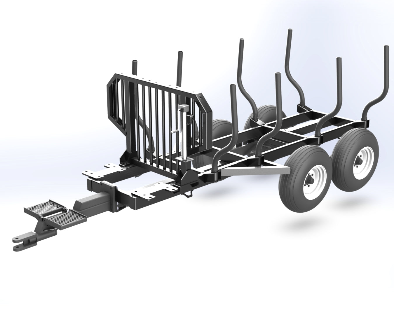 Woody Equipment 9' 9'' Forestry Trailer Model 10-66 HV with Log Loader 115 HD | For Tractors